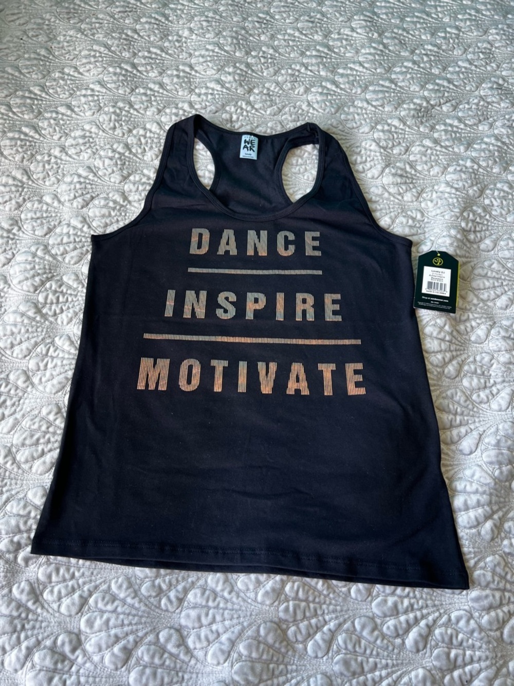 Zumba Fitness Zumba Inspire 'Dance Inspire Motivate' Racerback Tank Top Lrg Nwt